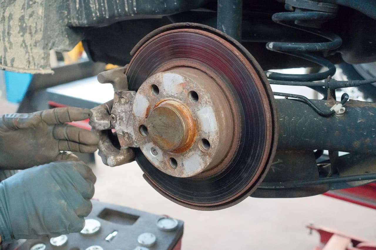 Vehicle receiving brake disc rotor replacement near Asquith