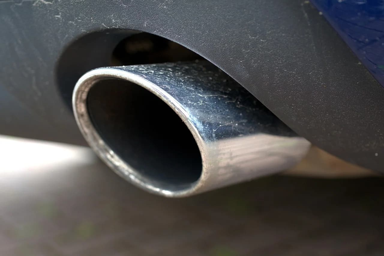 Vehicle receiving exhaust repairs near Bar Point